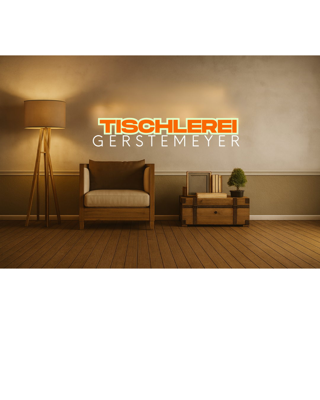 Holzarbeiten der Tischlerei Gerstemeyer: aufgearbeitete Dielen und massiver Holztisch